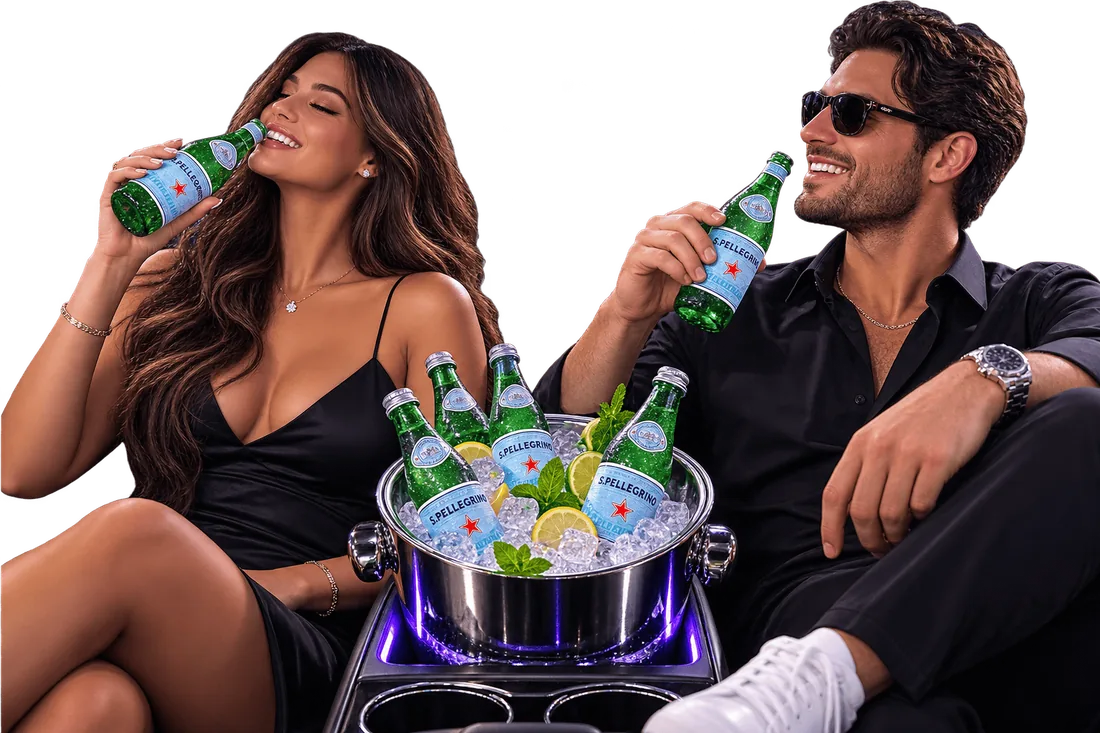 Complimentary sparkling water