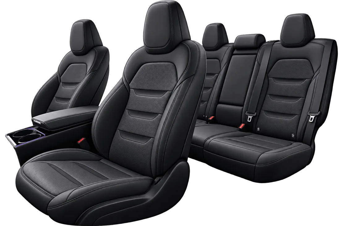 Premium black leather seating