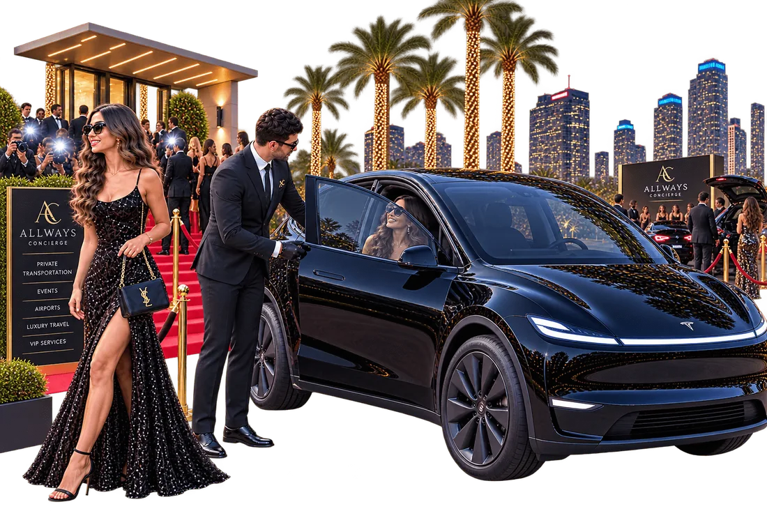 AllWays Concierge client arriving at a red carpet event